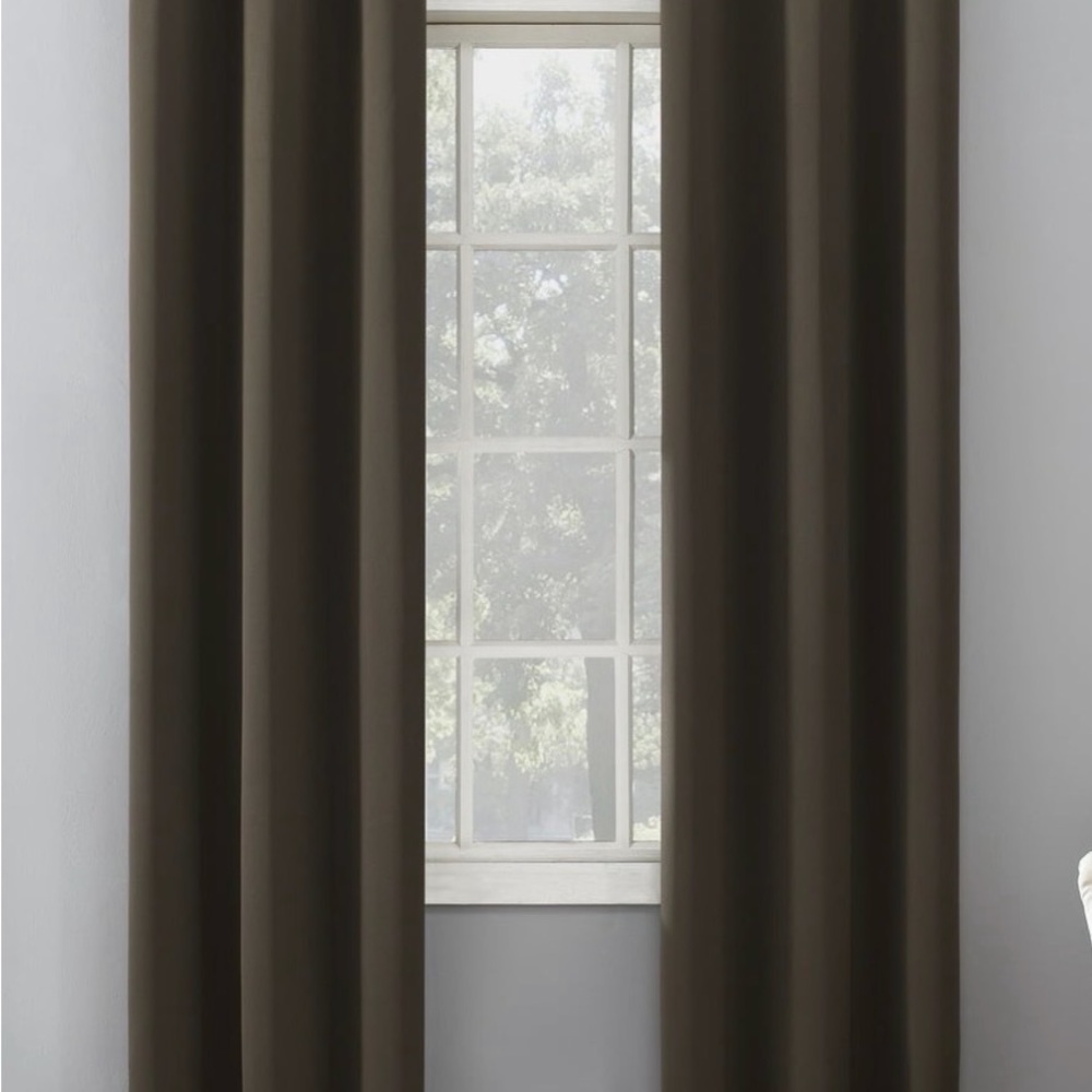 Mainstays Taupe Brown Room-Darkening Curtain Panel